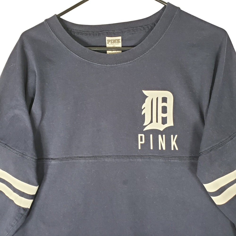 PINK Victoria's Secret Detroit Tigers Baseball Spirit Jersey Navy Blue Medium